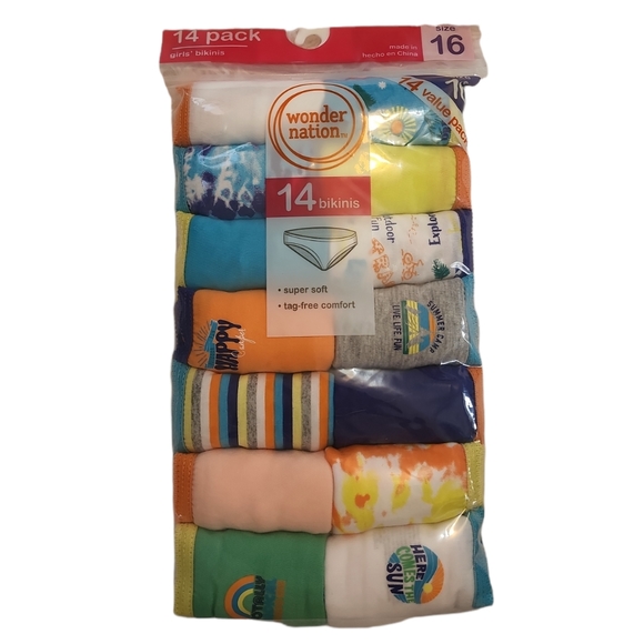 Wonders Nation Girls Bikinis Underwear 14-pack - Picture 4 of 5